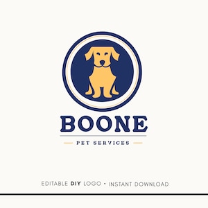 Editable Pet Logo Design - Pet logo template - Dog logo Template - Dog Logo Design - Pet Food logo - Pet daycare logo design