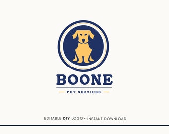 Editable Pet Logo Design - Pet logo template - Dog logo Template - Dog Logo Design - Pet Food logo - Pet daycare logo design
