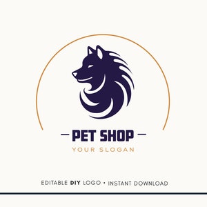 Editable Logo Design - Pet Shop Logo - Pet Store Logo - Pet Logo Design - Pet Business Logo - Dog Walking Logo - Dog Silhouette Logo