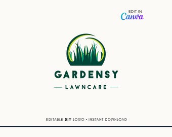 Edytowalny projekt logo – Logo firmy zajmującej się pielęgnacją trawników – Projekt logo firmy zajmującej się pielęgnacją trawników – Logo kosiarki do trawy – Logo firmy zajmującej się pielęgnacją trawników – Logo firmy zajmującej się architekturą krajobrazu – Logo firmy zajmującej się trawą