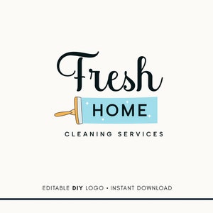 Editable Logo Design - Cleaning Logo - Minimalist Logo - Cleaning Service Logo - Washing Logo - House Cleaning Logo - Simple Cleaning Logo