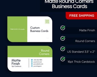 Round Corners Business Card - Matte Business Cards - Business Card Design and Printing  – Custom Business Cards
