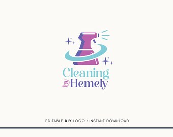 Editable Logo Design - Cleaning By Logo Design - Cleaning Logo - House Cleaning Logo - House Clean - Cleaning Service Logo - Janitorial Logo