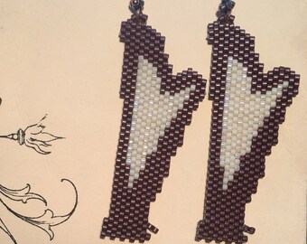 Orecchini con perline di semi di arpa da concerto