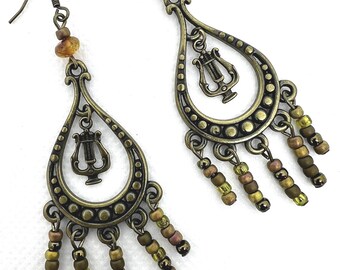 Apollo's Lyre Chandelier Earrings