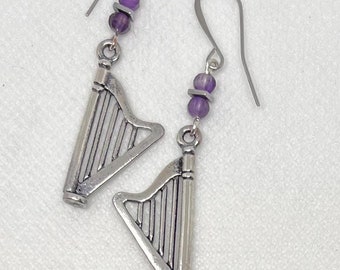 Orecchini Arpa Ametista