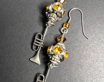 Trumpet Charm Earrings
