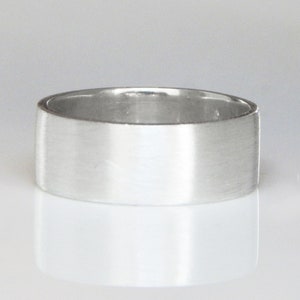 Brushed Sterling Silver Ring  - Flat Band - 5mm & 7mm - Wedding Ring - Industrial Jewelry - Modern Jewelry