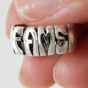 Sterling Silver Name Ring - Hand Carved - 5mm, 7mm & 10mm Bands - Custom Ring - Personalized Ring - Silver Ring - Name Ring