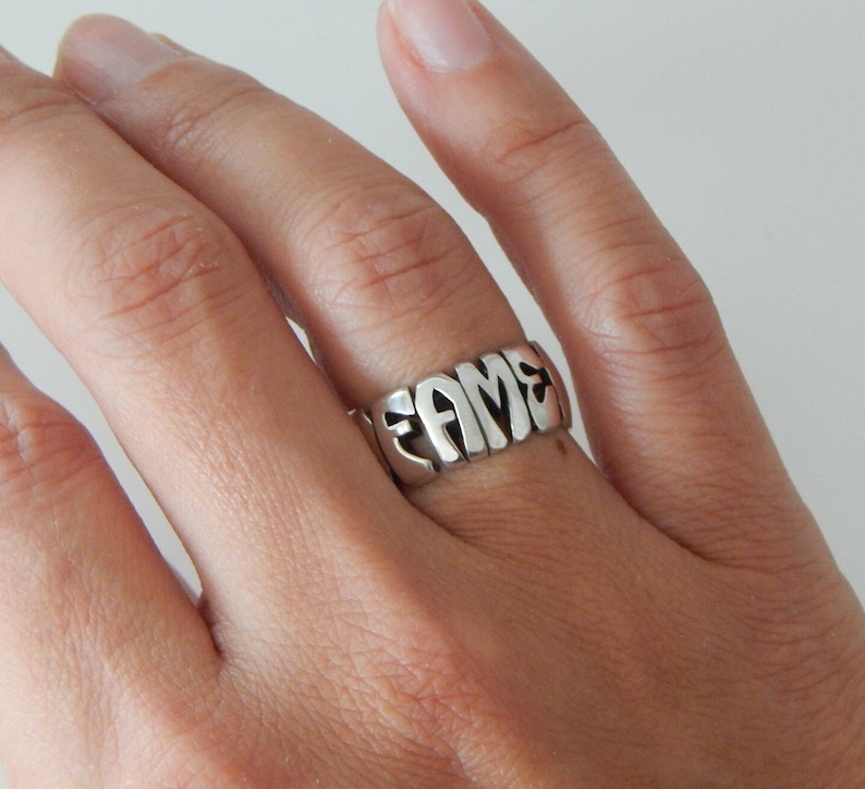 Sterling Silver Name Ring Hand Carved 5mm 7mm & 10mm Etsy