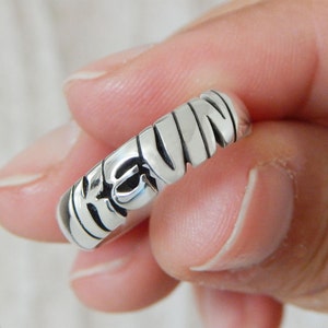 Sterling Silver Name Ring - Slanted Script - 5mm, 7mm & 10mm Bands - Personalized Ring - Custom Ring - Silver Ring - Name Ring