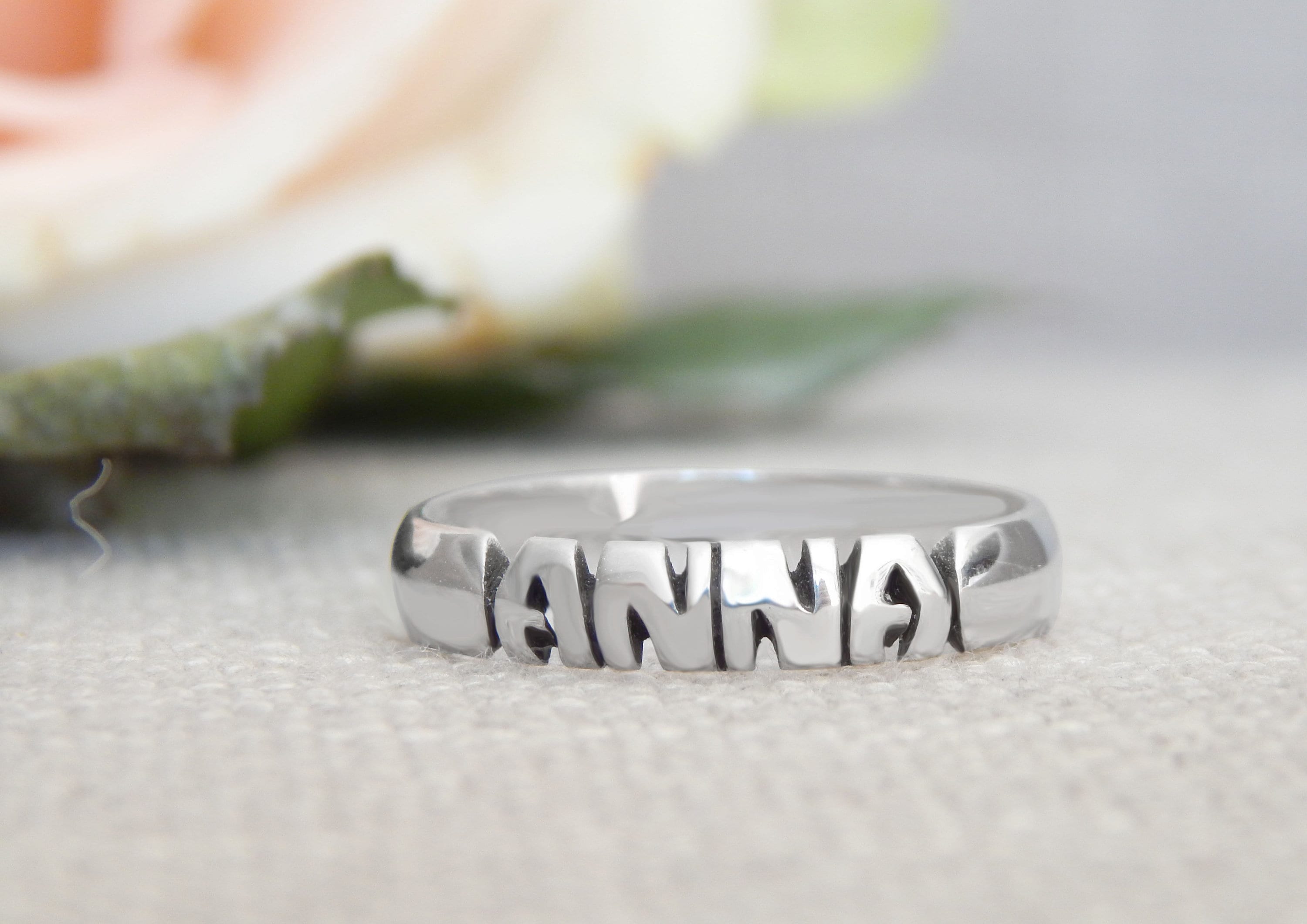 Name Ring Sterling Silver Ring Custom Ring Personalized | Etsy