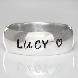 Name Ring - Sterling Silver Ring - Custom Ring - Name Jewelry - Personalized Jewelry - 5mm, 7mm & 10mm Bands - Anniversary