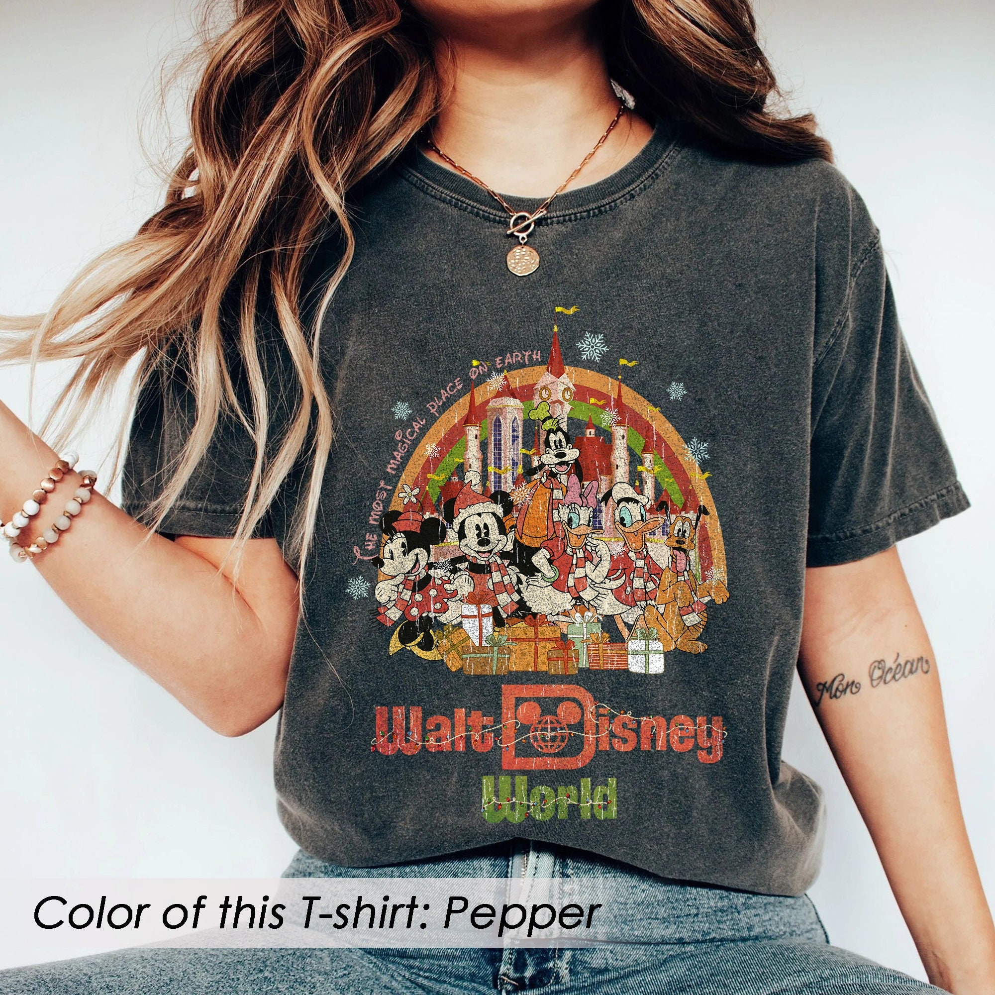 Discover Comfort Colors Vintage Walt Disney World Christmas Shirt