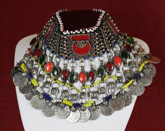Very colorful kuchi choker necklace from Afghanistan