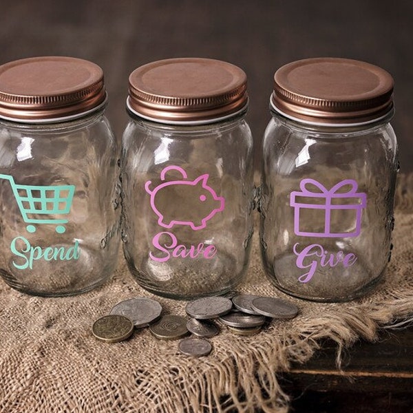 SPEND SAVE GIVE labels | Barefoot Investor Inspired Labels| Jam Jar Labels | Barefoot for families| Budget Labels | Budgeting