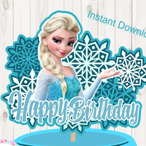 frozen instant download elsaprintable cake topper elsa etsy