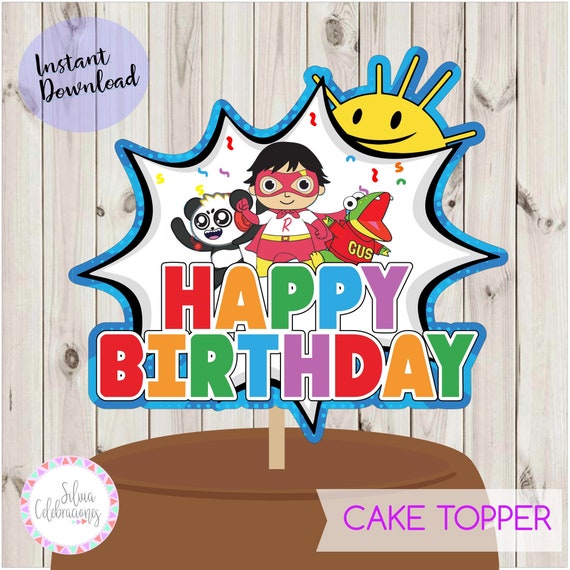 Ryan's World Cake Topper Printable Ryan's World | Etsy