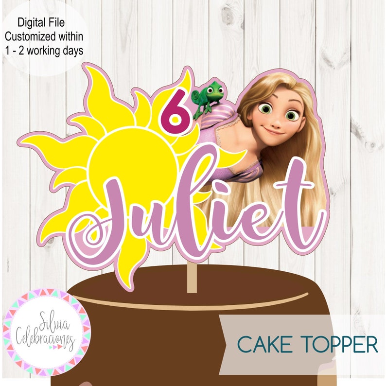 Rapunzel Cake Topper Printable Rapunzel Sign Rapunzel - Etsy