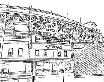 Wrigley Field Coloring Page