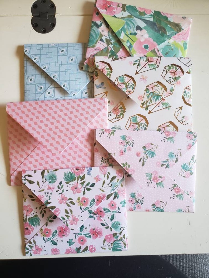 Pink floral card /& envelope set