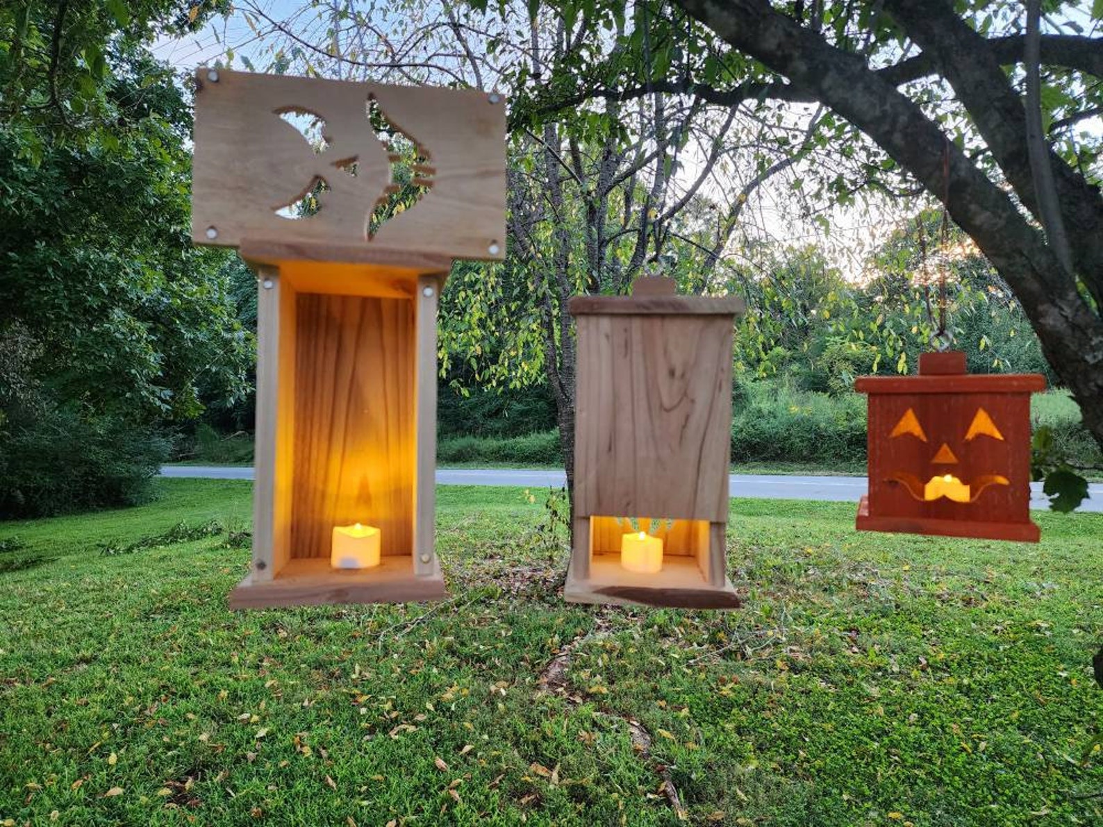 Wooden Jack O LANTERN BOX Rustic Halloween Lantern Etsy