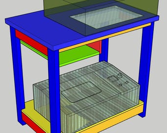 Plannen werkbank lasergraveerder DIY: eenvoudige tafel van 2 x 4 multiplex voor grote projecten (D1/M1/P2/S1)