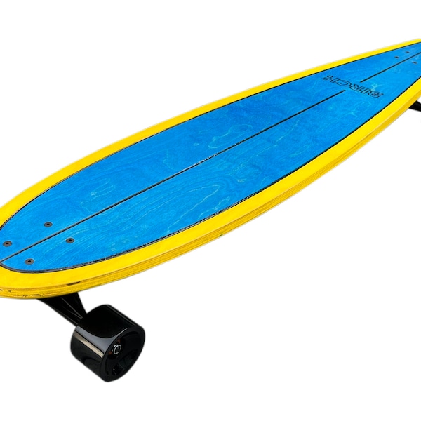 BIRCH 48" Classic Retro Longboard Cruiser Skateboard Complete Setup Made in California (Blue/Yellow)