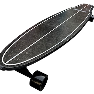 BIRCH 57&quot; Shaker Longboard Skateboard Cruiser Complete Setup Made in California (Black)