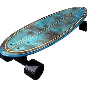 BIRCH 30&quot; Longboard Skateboard Compact Mini Cruiser Skateboard (Water / Blue)