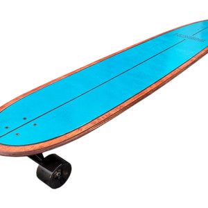 BIRCH 60&quot; LOG Surf Inspired Longboard Cruiser Skateboard Complete Setup Made in California (Blue)