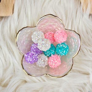 Pastel Rhinestone Confetti Beads, 16mm Bubblegum Beads, Sparkly Chunky Beads, Fancy Beads for Pens, Kawaii Acrylic Beads for Keychains,