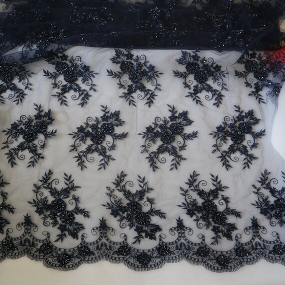 dark navy lace fabric
