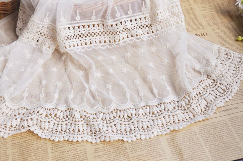 white bridal lace fabric by the yard