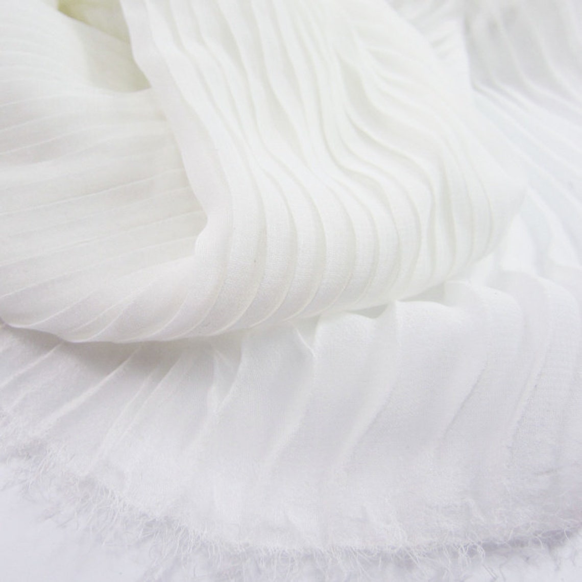 Off white pleated chiffon fabric 3D ruffled ruffled pleated | Etsy
