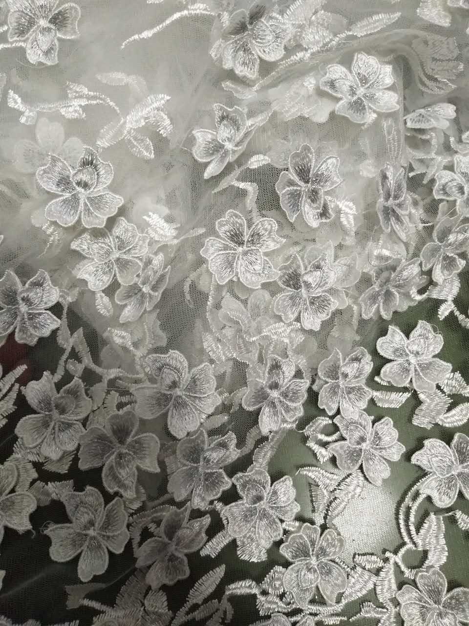 3D Flowers Lace Fabric by the Yard Ivory White Lace Fabric - Etsy