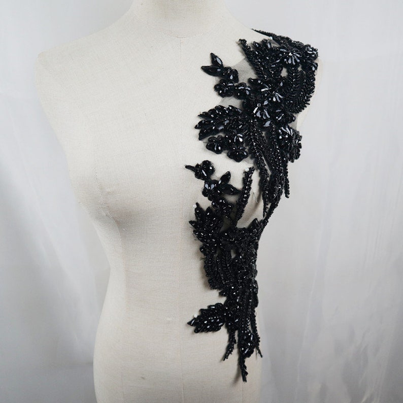 Deluxe Rhinestone Appliques, 3D Flowers Shoulder Collar Bodice ...