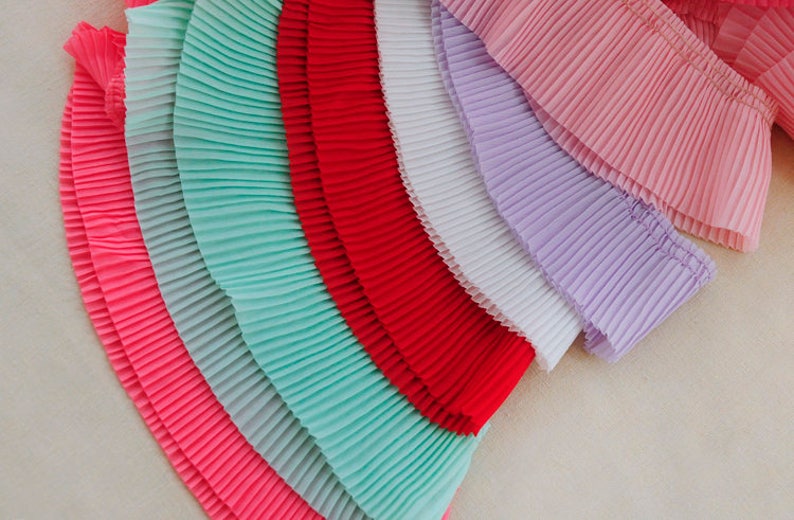 Chiffon Pleated Ruffled Fabric Trim by the Yard Multi Colors Etsy