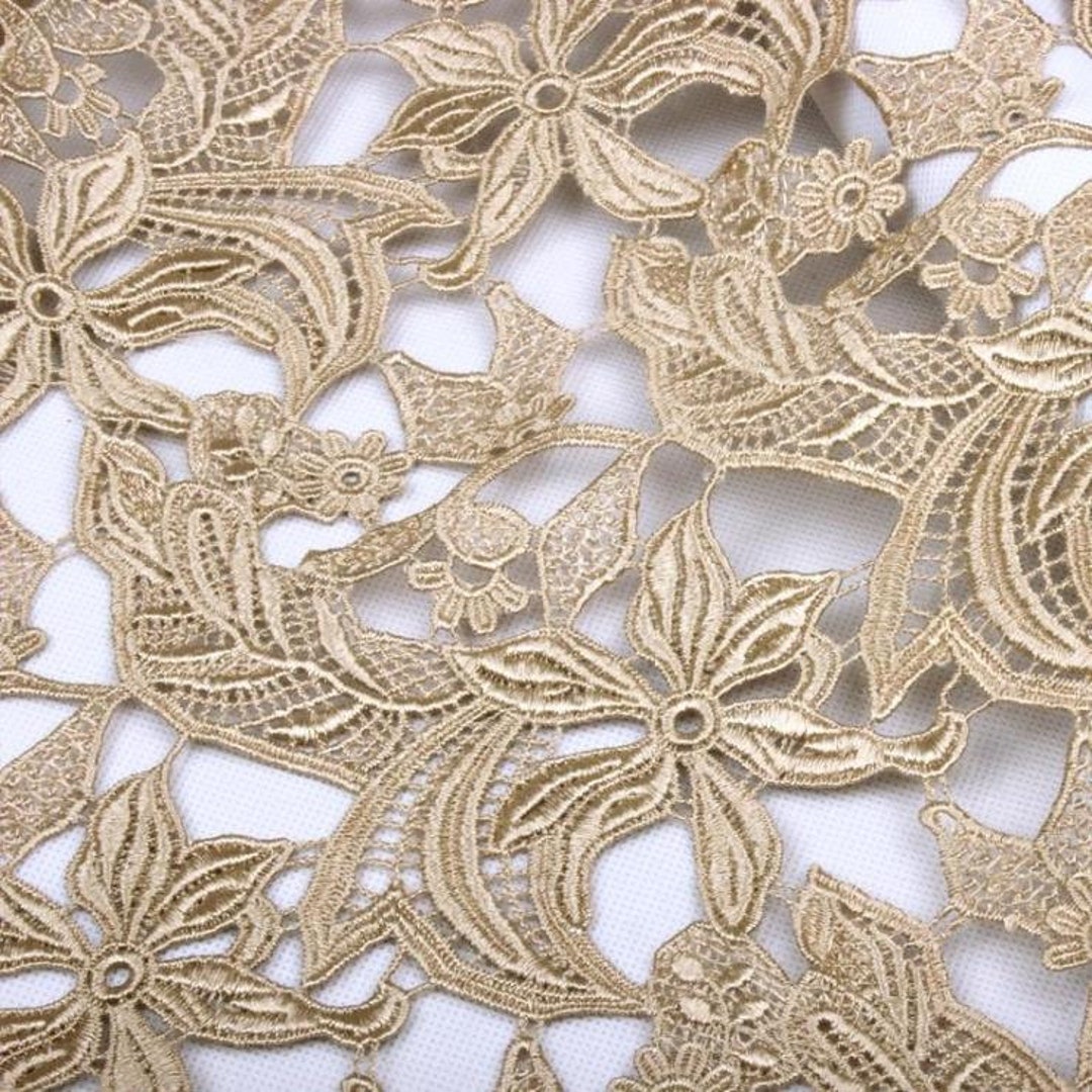 Champagne Guipure Lace Ebba
