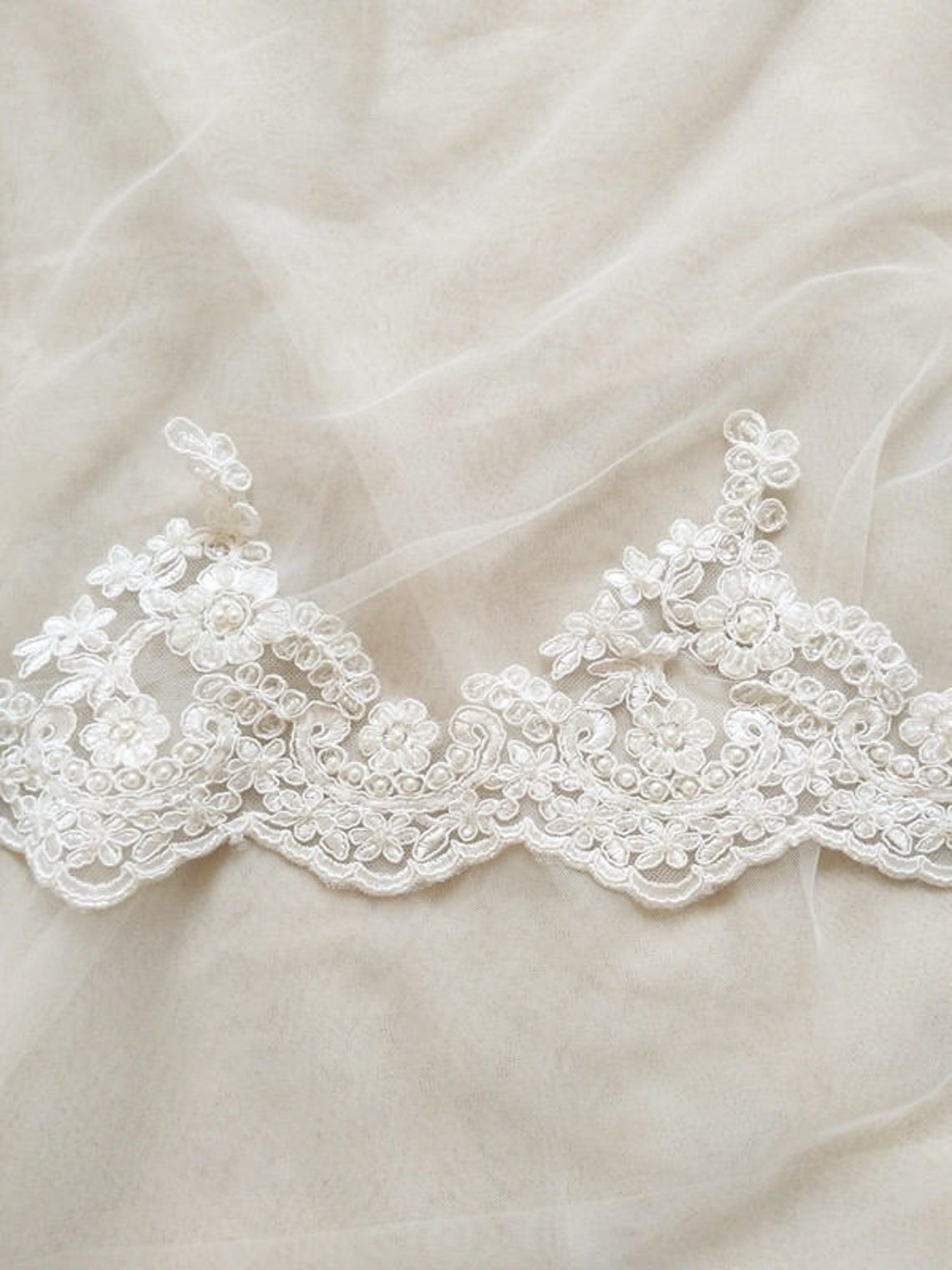 Ivory Heavy Beaded Lace Trim by the Yard Cord Beads Etsy