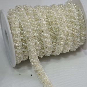 beaded lace trim, beads gold trim, beaded golden trim for home decro, sewing supplies