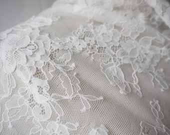 Fine quality Ivory alencon Lace fabric, French cord French bridal lace fabric for wedding huate couture sewing accessories