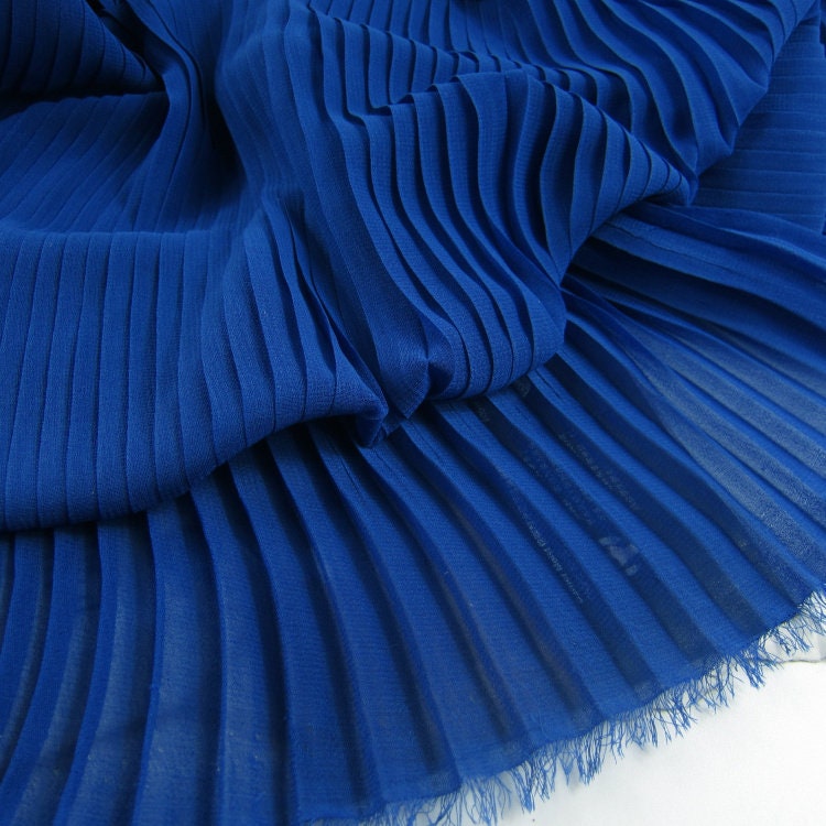 Royal Blue Pleated Chiffon Fabric 3D Ruffled Ruffled Pleated - Etsy