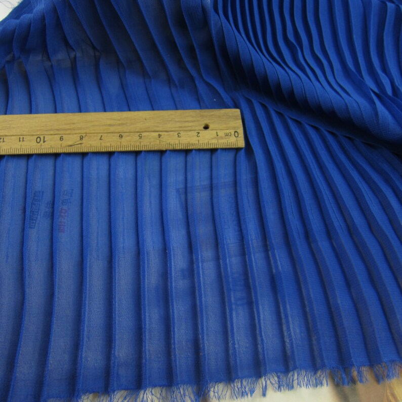 Royal Blue Pleated Chiffon Fabric 3D Ruffled Ruffled Pleated - Etsy