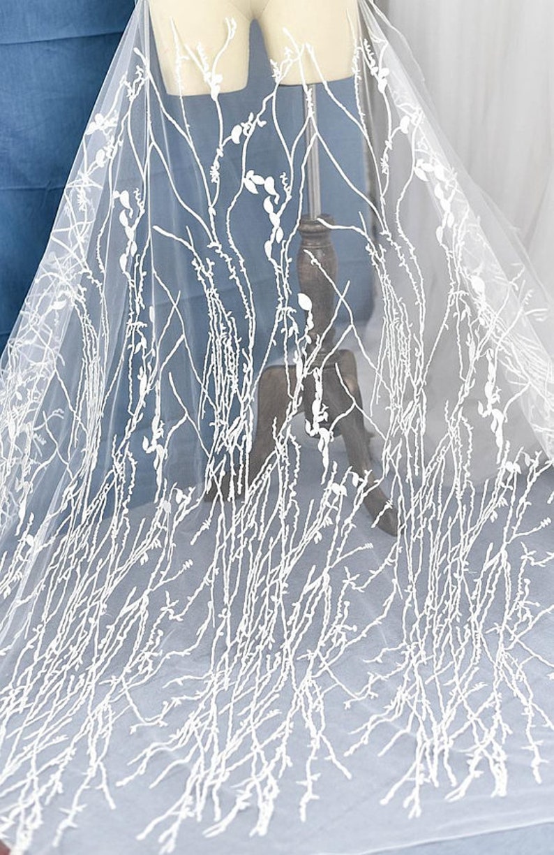 Embroidered netting mesh lace fabric embroidered lace fabric Etsy