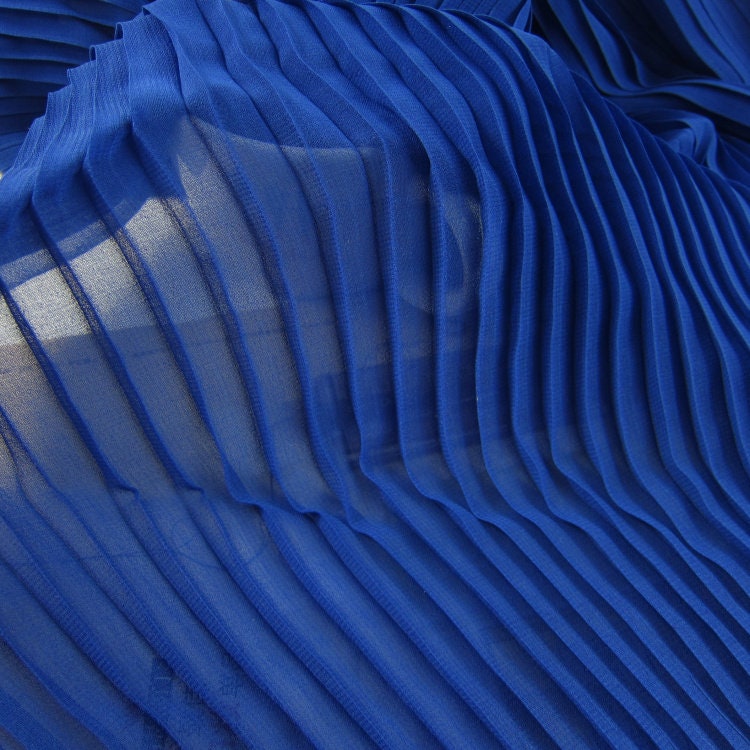 Royal Blue Pleated Chiffon Fabric 3D Ruffled Ruffled Pleated - Etsy