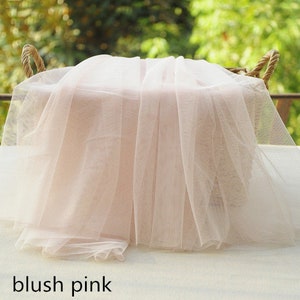 Blush pink tulle fabric by the yard, very good quality netting tulle mesh fabrics for dress skirts gowns