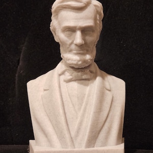 President Abraham Lincoln Bust State figurine sculpture carving marble Presidential Decor Civil War