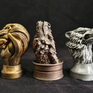 Game of Thrones War table Chess pieces map marker house sigil logo animal