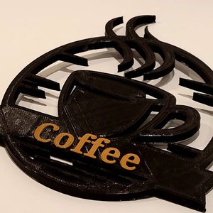 Coffee custom decorative silhouette || Mug Sign kitchen decor image 2